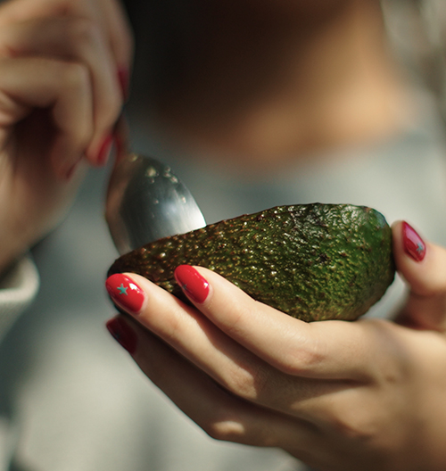 Avocado Halved With Spoon