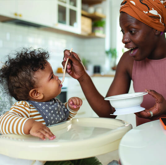 Highchair Spoon Feeding