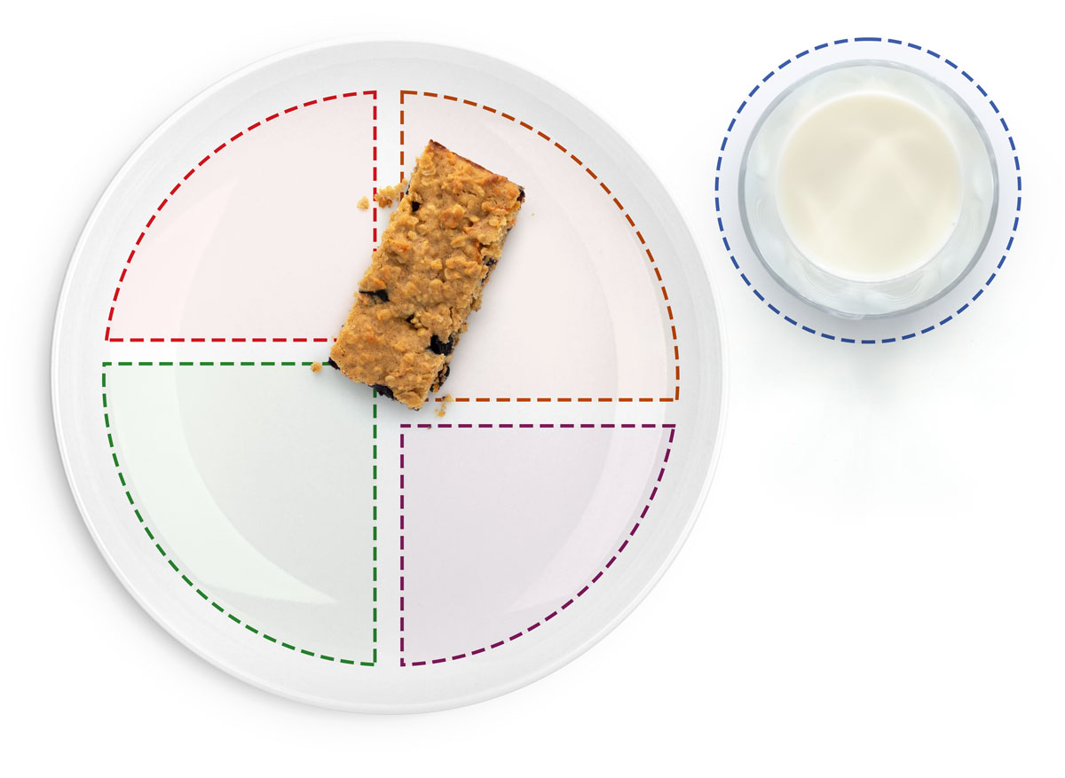 Barra de aveia com mirtilo e cenoura