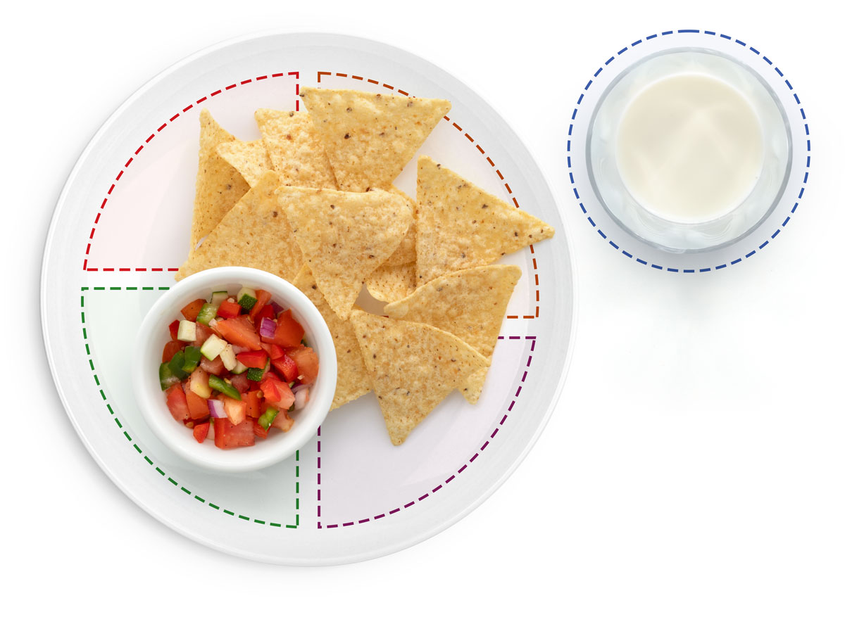 Salsa de legumes frescos e batata frita