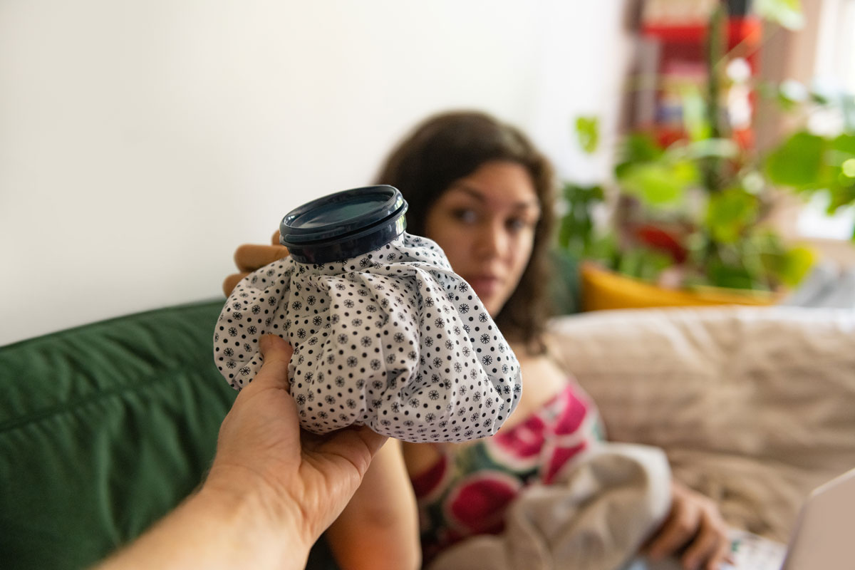 Ice pack for breast comfort