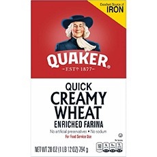 Quaker Quick Creamy Wheat cereal packaging