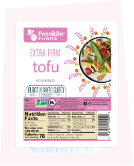 Package of Franklin Farms extra firm tofu